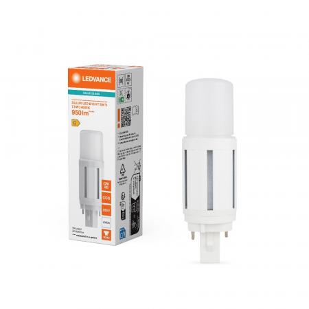 Ledvance DULUX D18 LED Kompaktlampe 2Pin G24d  7,5W wie 18W 4000K neutralweißes Licht EM & AC für KVG/VVG